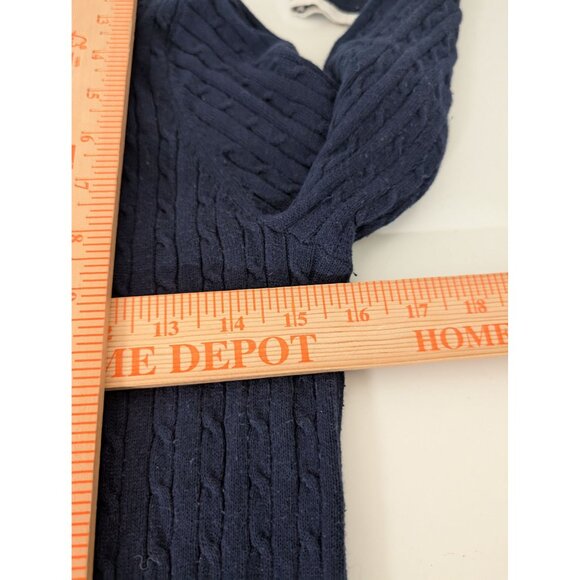 Lauren Ralph Lauren Ribbed Sweater Womens Size Medium Blue Embroidered  Full Zip - Picture 7 of 8